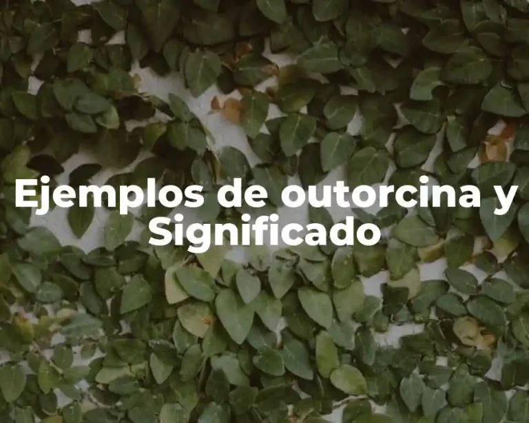 Ejemplos de outorcina y Significado