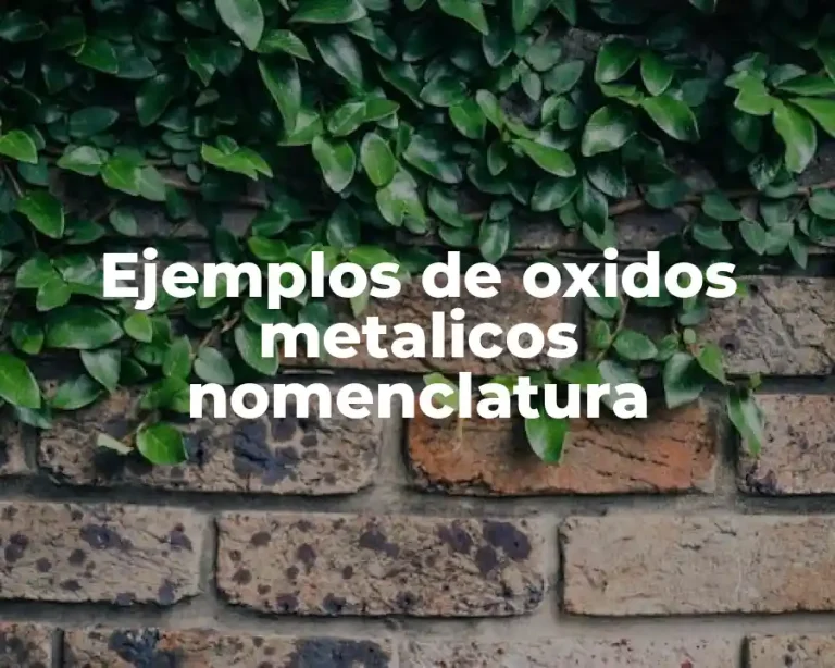 Ejemplos de oxidos metalicos nomenclatura