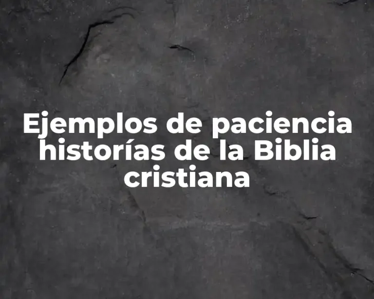Ejemplos de paciencia historías de la Biblia cristiana