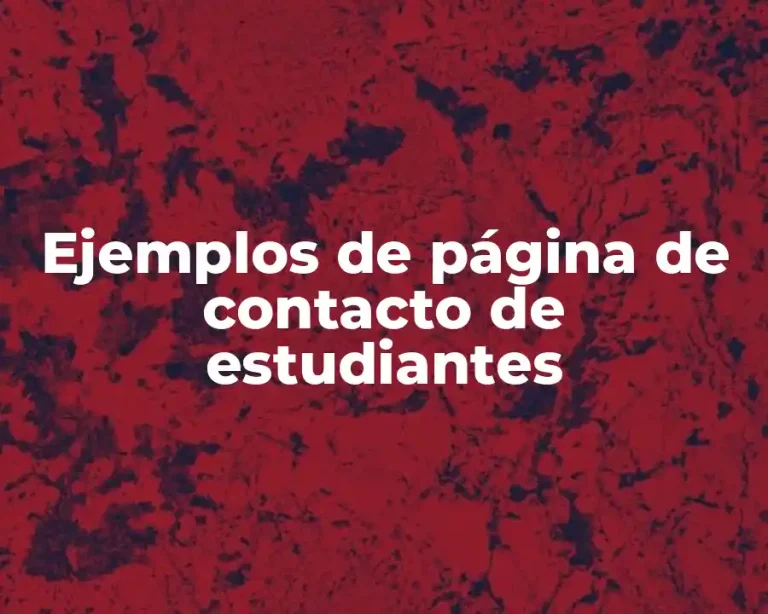 Ejemplos de página de contacto de estudiantes
