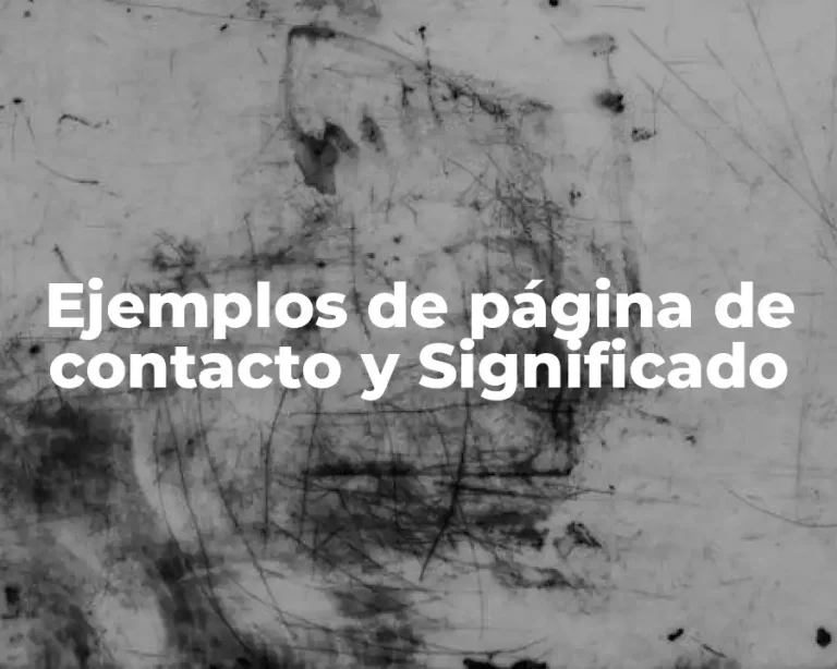 Ejemplos de página de contacto y Significado