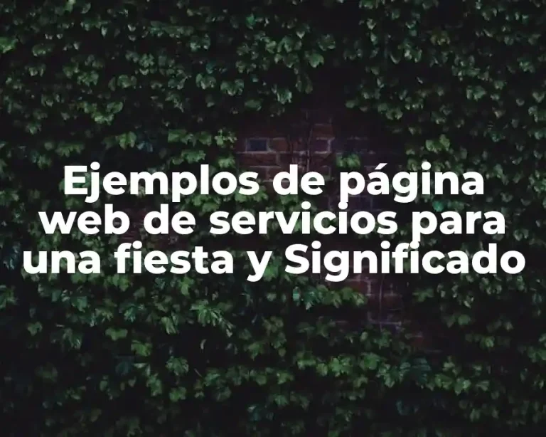 Ejemplos de página web de servicios para una fiesta y Significado
