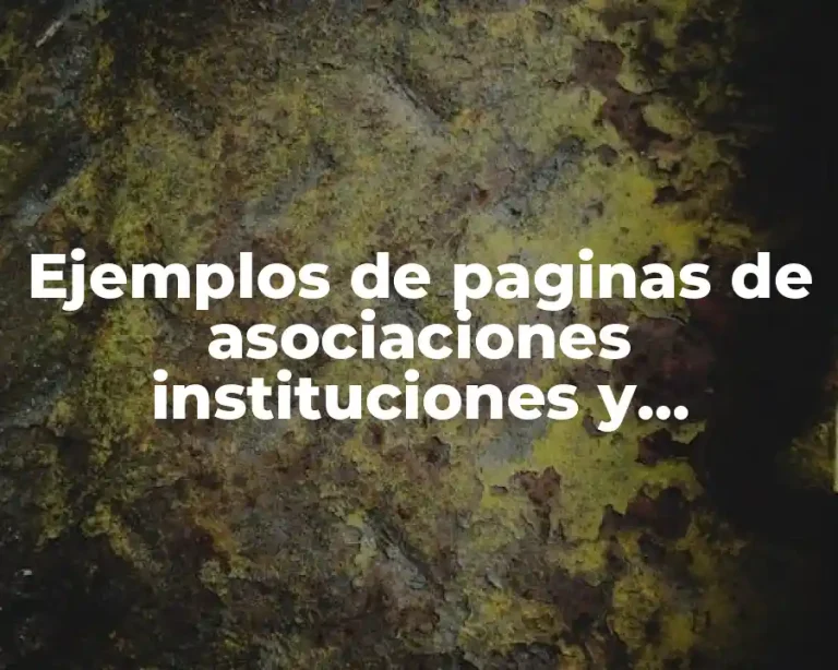 Ejemplos de paginas de asociaciones instituciones y empresas