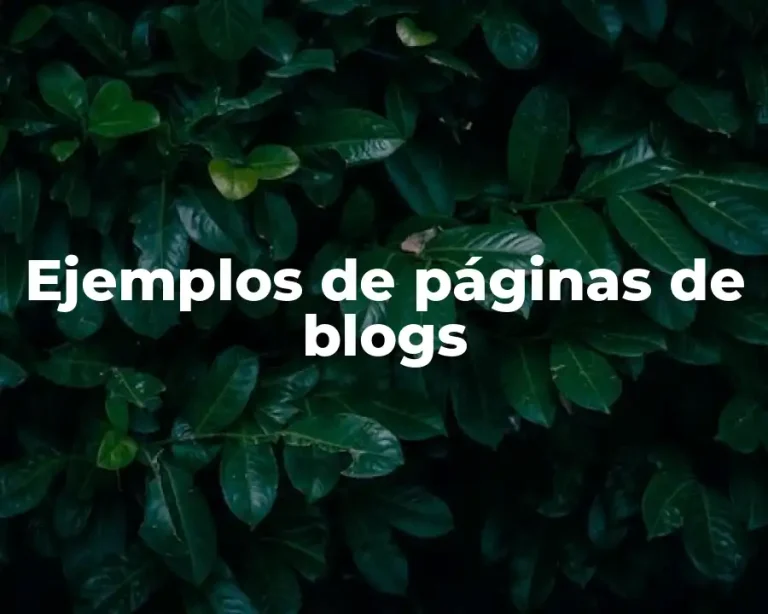 Ejemplos de páginas de blogs