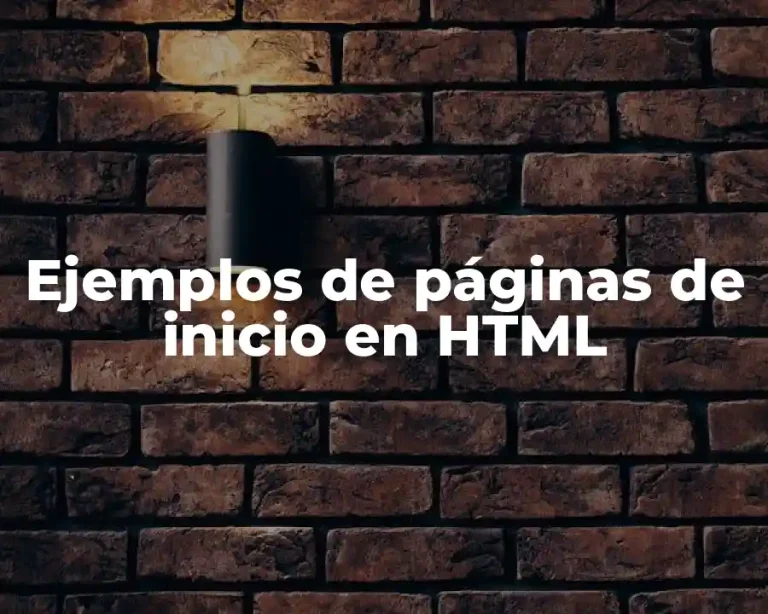 Ejemplos de páginas de inicio en HTML