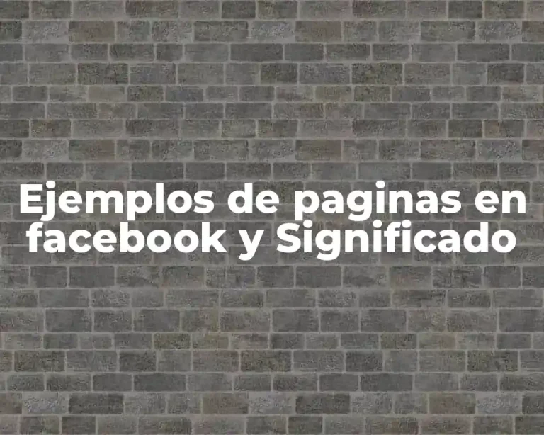 Ejemplos de paginas en facebook y Significado