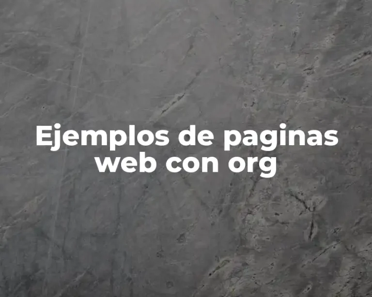 Ejemplos de paginas web con org
