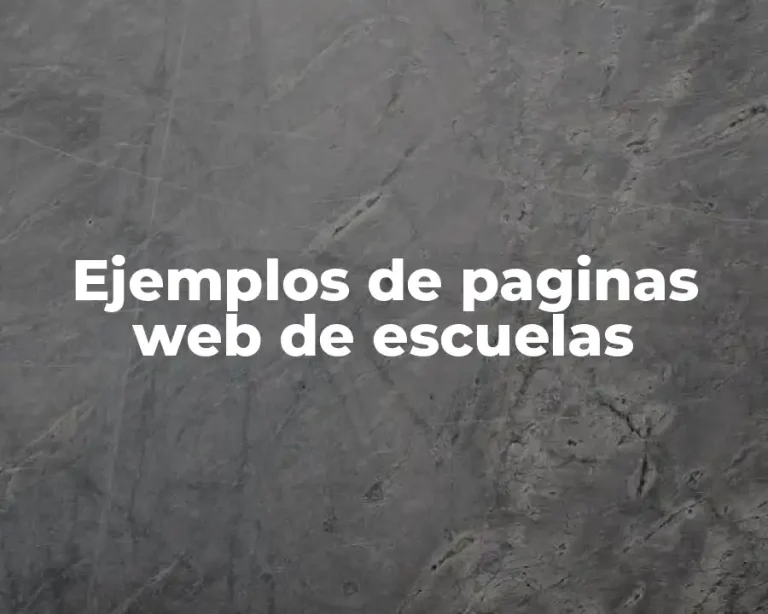 Ejemplos de paginas web de escuelas