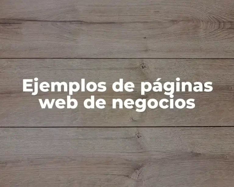 Ejemplos de páginas web de negocios