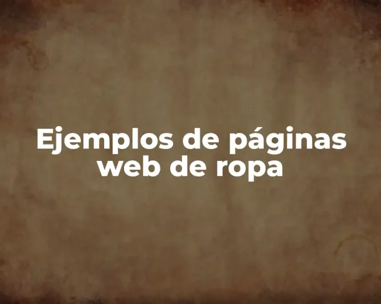 Ejemplos de páginas web de ropa
