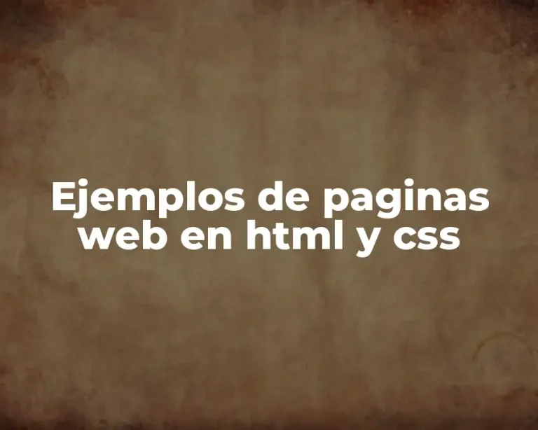 Ejemplos de paginas web en html y css