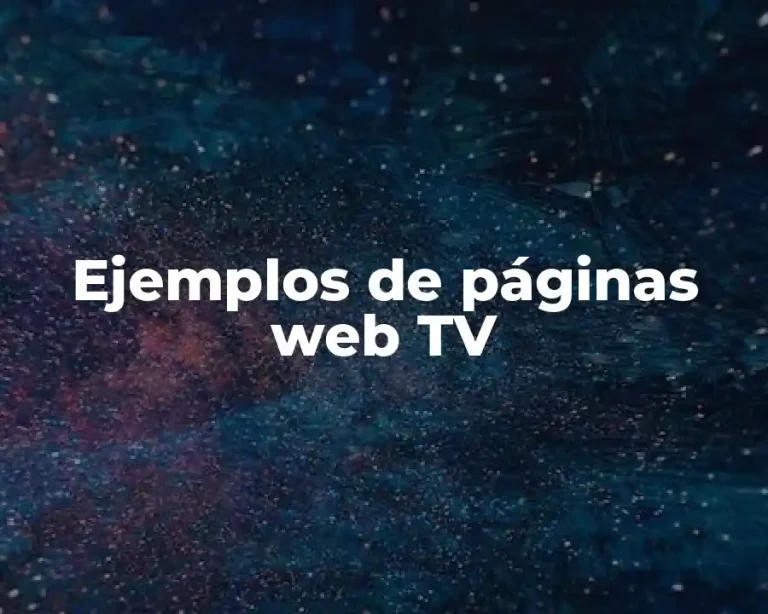 Ejemplos de páginas web TV