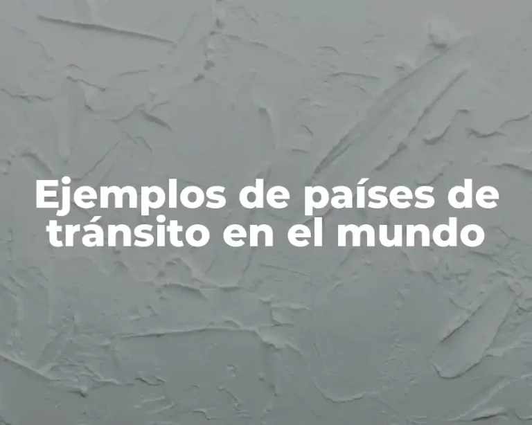 Ejemplos de países de tránsito en el mundo
