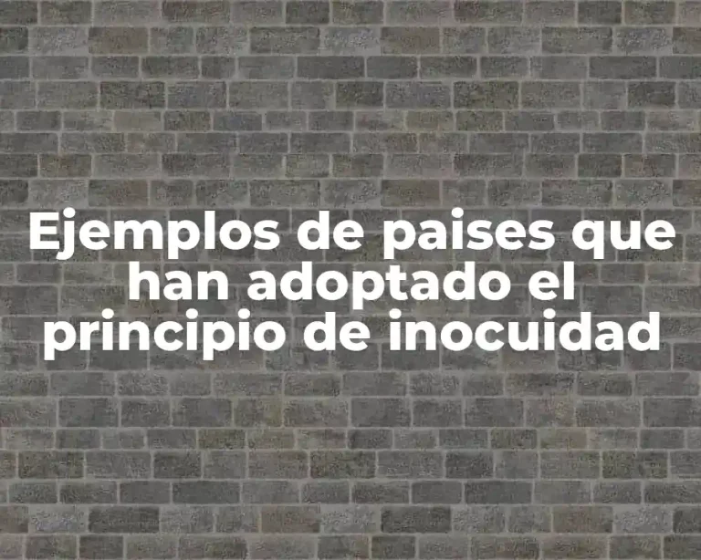 Ejemplos de paises que han adoptado el principio de inocuidad