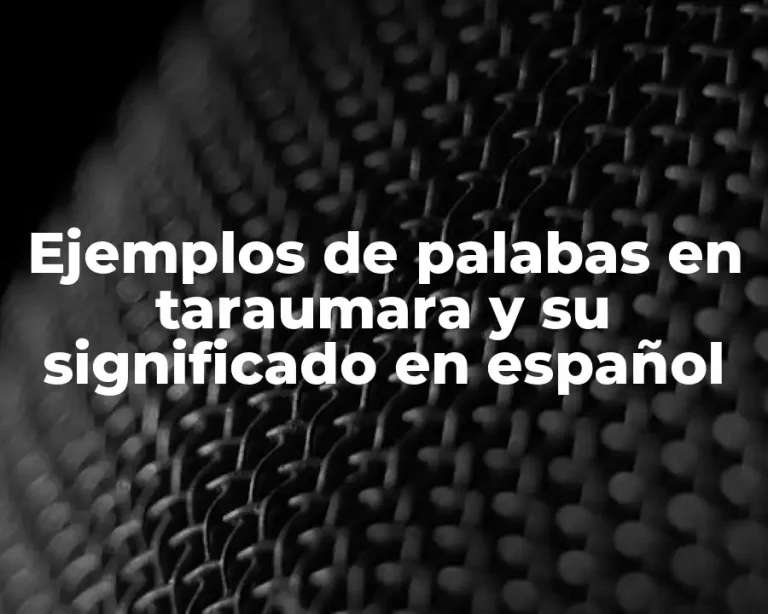Ejemplos de palabas en taraumara y su significado en español