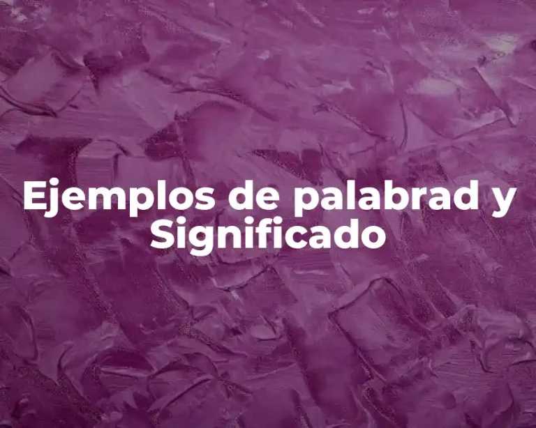 Ejemplos de palabrad y Significado