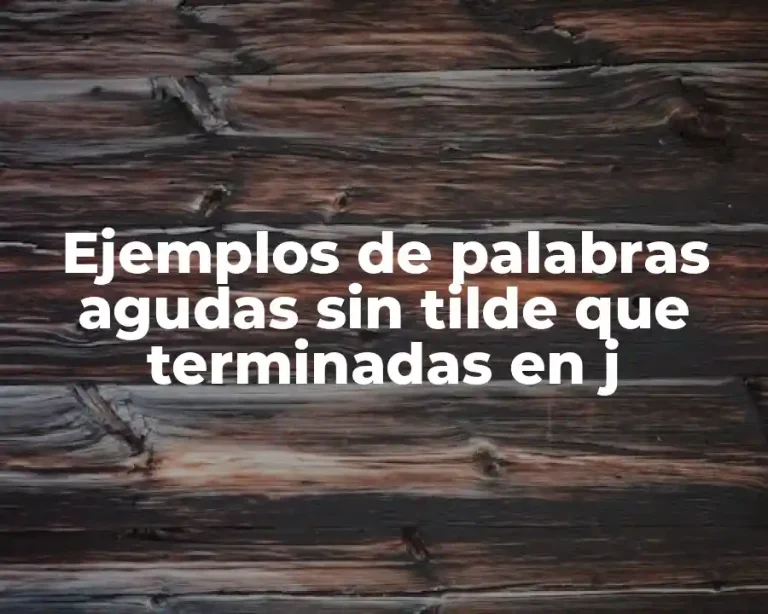 Ejemplos de palabras agudas sin tilde que terminadas en j