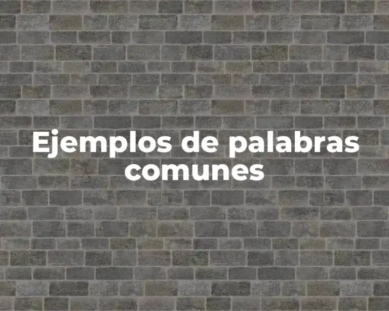 Ejemplos de palabras comunes
