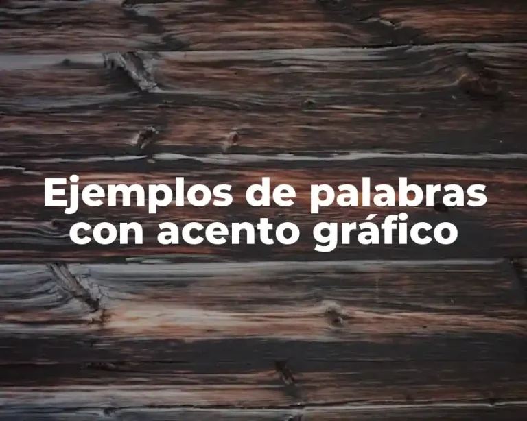 Ejemplos de palabras con acento gráfico