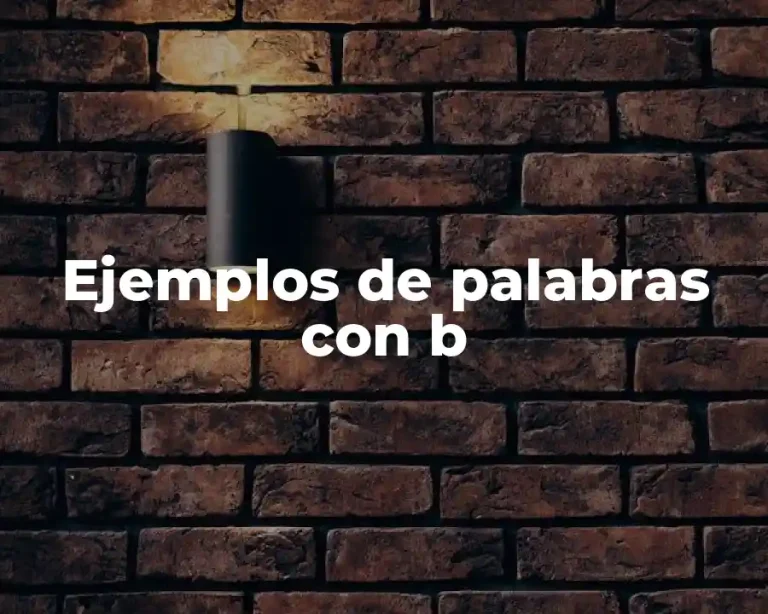 Ejemplos de palabras con b
