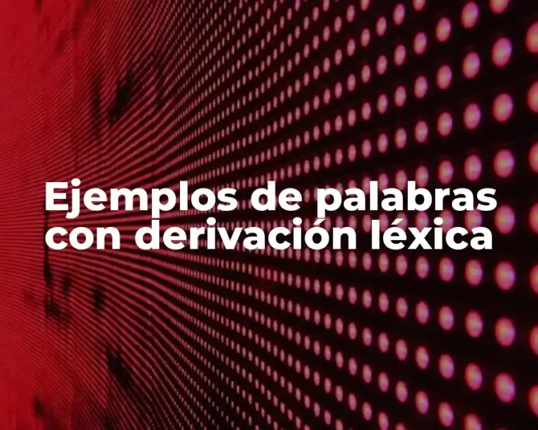 Ejemplos de palabras con derivación léxica