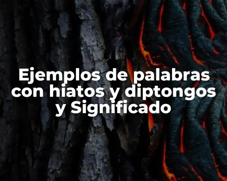 Ejemplos de palabras con hiatos y diptongos y Significado