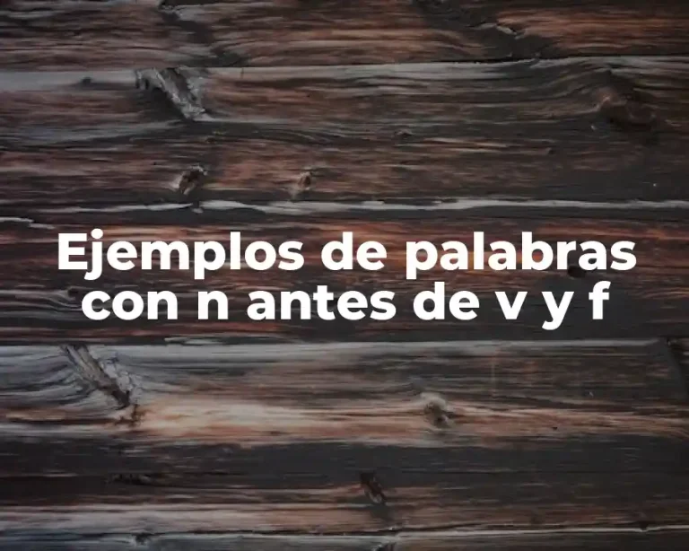 Ejemplos de palabras con n antes de v y f