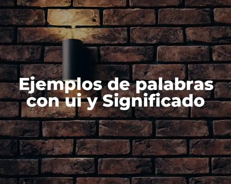 Ejemplos de palabras con ui y Significado