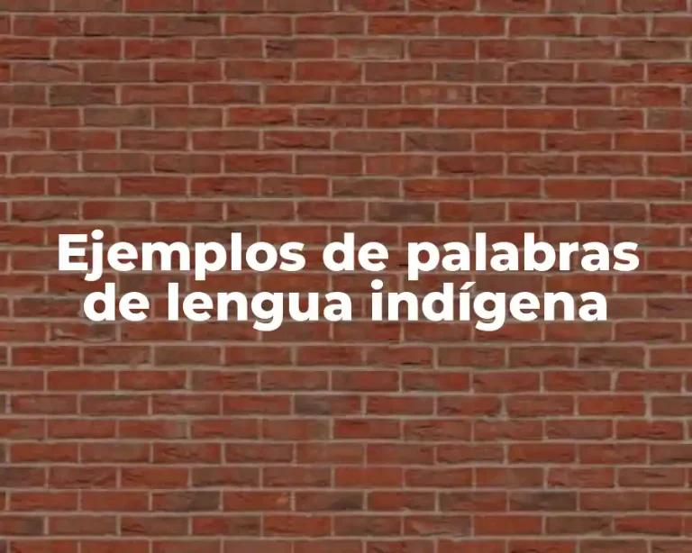 Ejemplos de palabras de lengua indígena