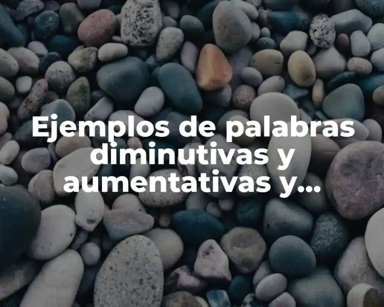 Ejemplos de palabras diminutivas y aumentativas y Significado