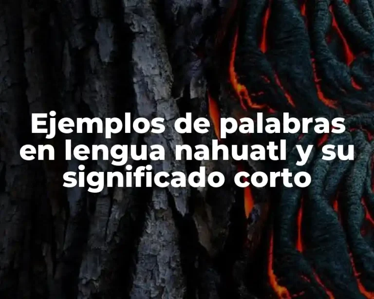 Ejemplos de palabras en lengua nahuatl y su significado corto