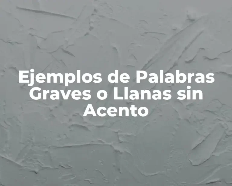 Ejemplos de Palabras Graves o Llanas sin Acento