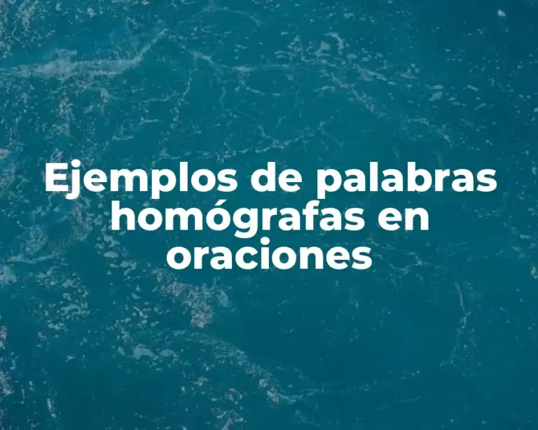 Ejemplos de palabras homógrafas en oraciones