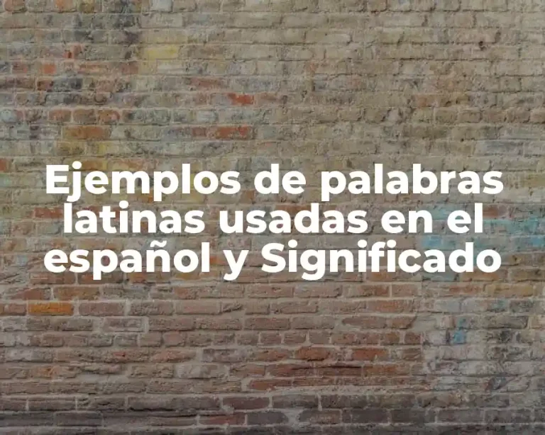 Ejemplos de palabras latinas usadas en el español y Significado