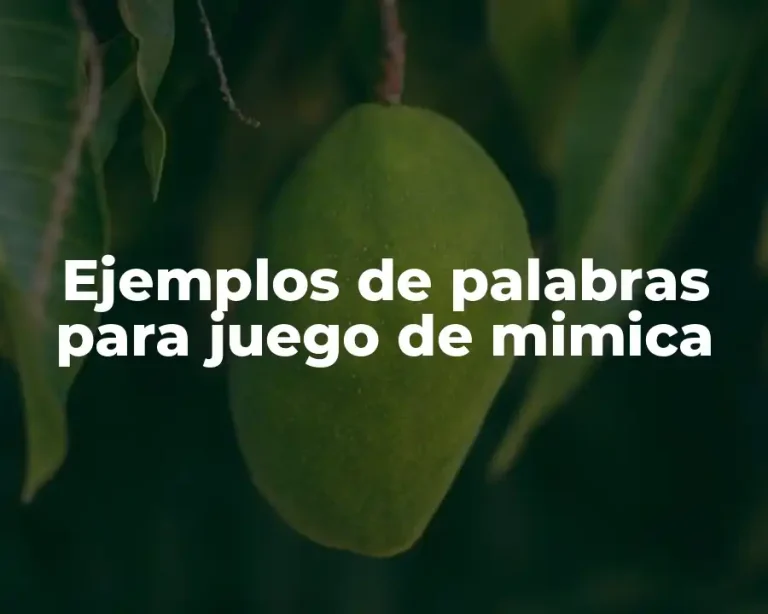 Ejemplos de palabras para juego de mimica
