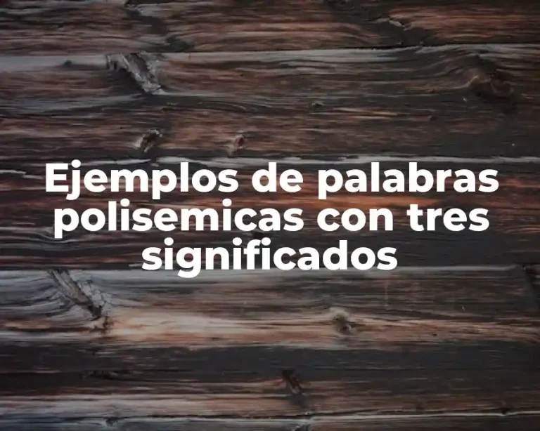 Ejemplos de palabras polisemicas con tres significados