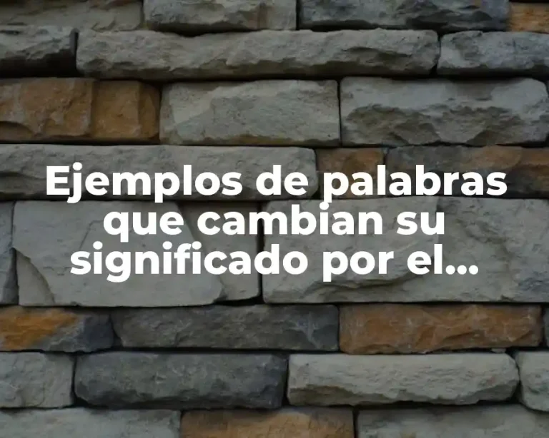 Ejemplos de palabras que cambian su significado por el acento