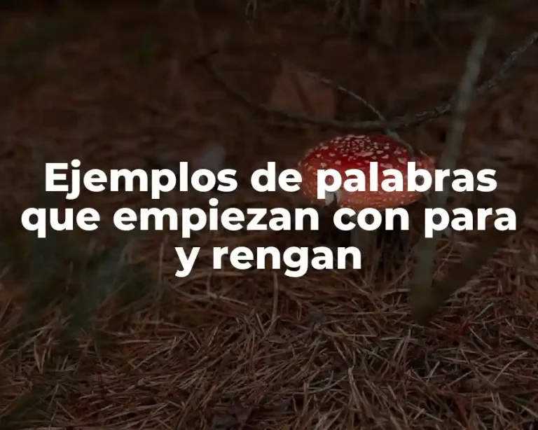Ejemplos de palabras que empiezan con para y rengan
