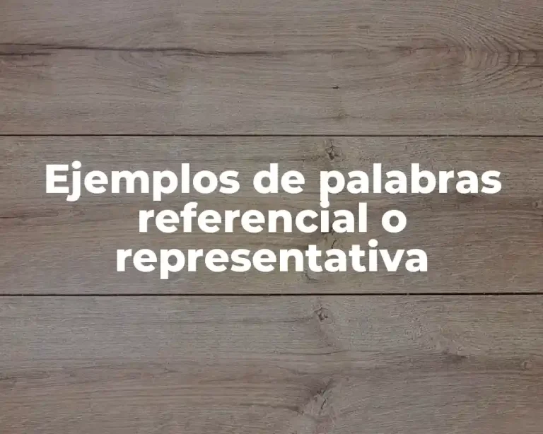 Ejemplos de palabras referencial o representativa