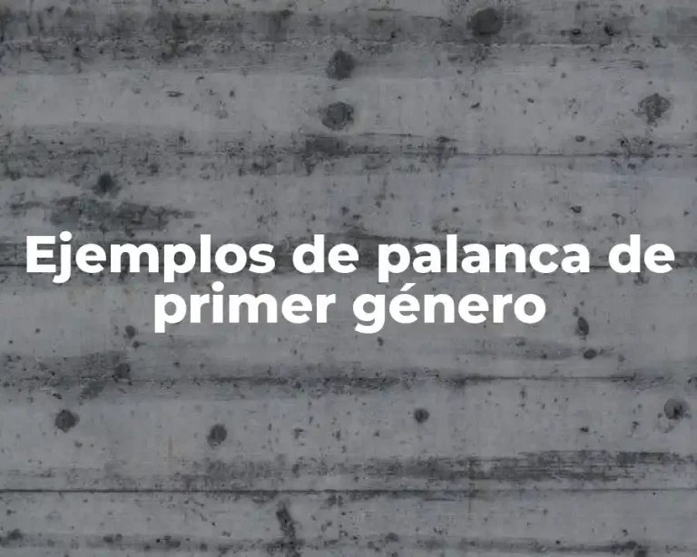 Ejemplos de palanca de primer género