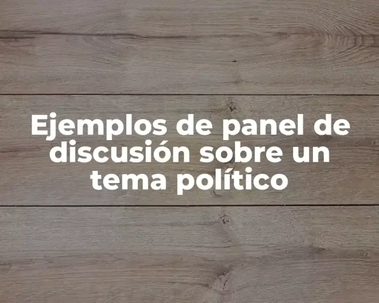 Ejemplos de panel de discusión sobre un tema político