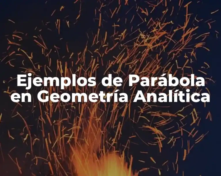 Ejemplos de Parábola en Geometría Analítica