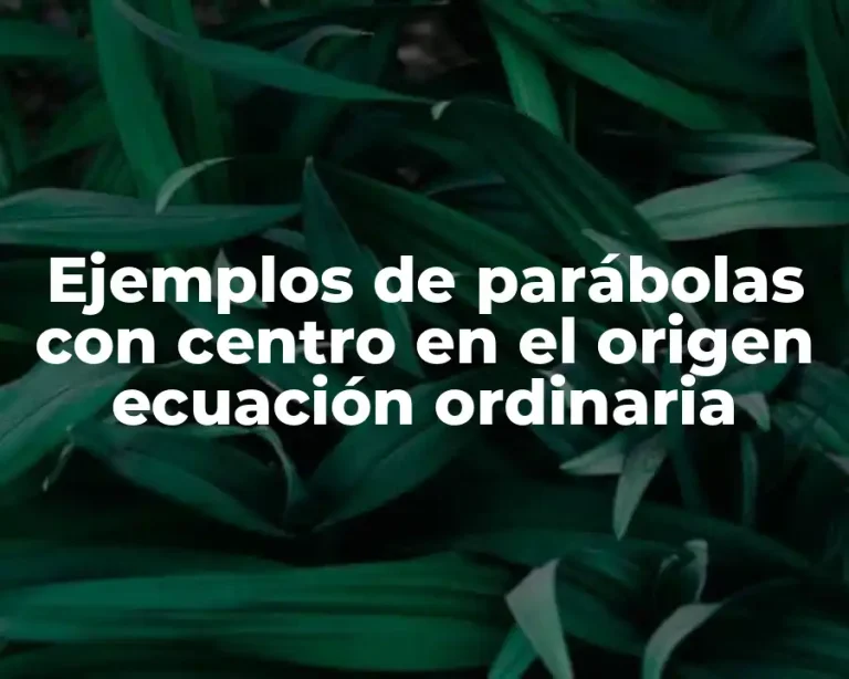 Ejemplos de parábolas con centro en el origen ecuación ordinaria