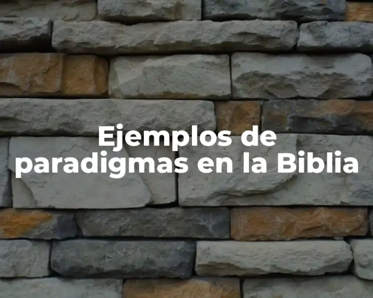 Ejemplos de paradigmas en la Biblia