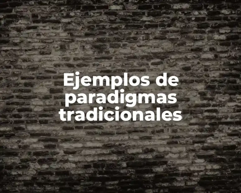 Ejemplos de paradigmas tradicionales