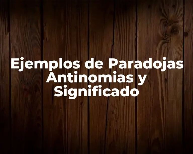 Ejemplos de Paradojas Antinomias y Significado
