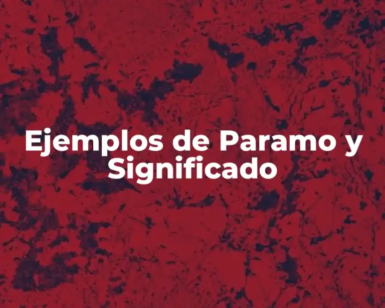 Ejemplos de Paramo y Significado