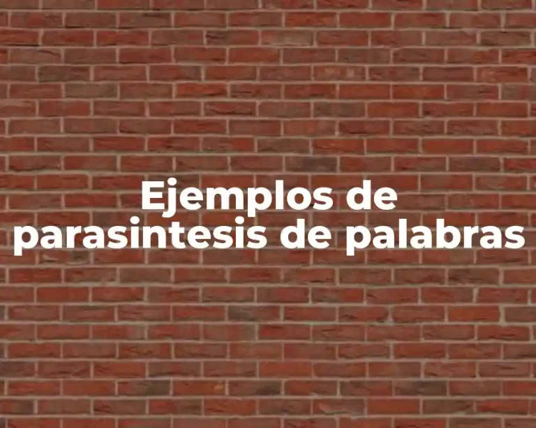 Ejemplos de parasintesis de palabras