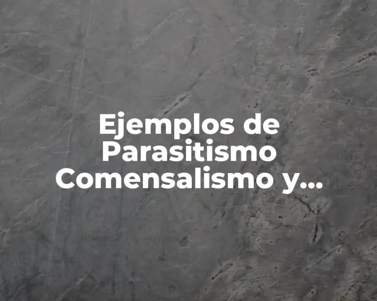 Ejemplos de Parasitismo Comensalismo y Mutualismo