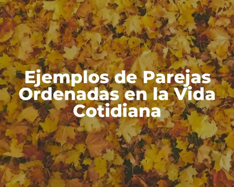 Ejemplos de Parejas Ordenadas en la Vida Cotidiana